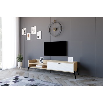 Mueble TV Trezza zafiro roble blanco - 835PUQ3084