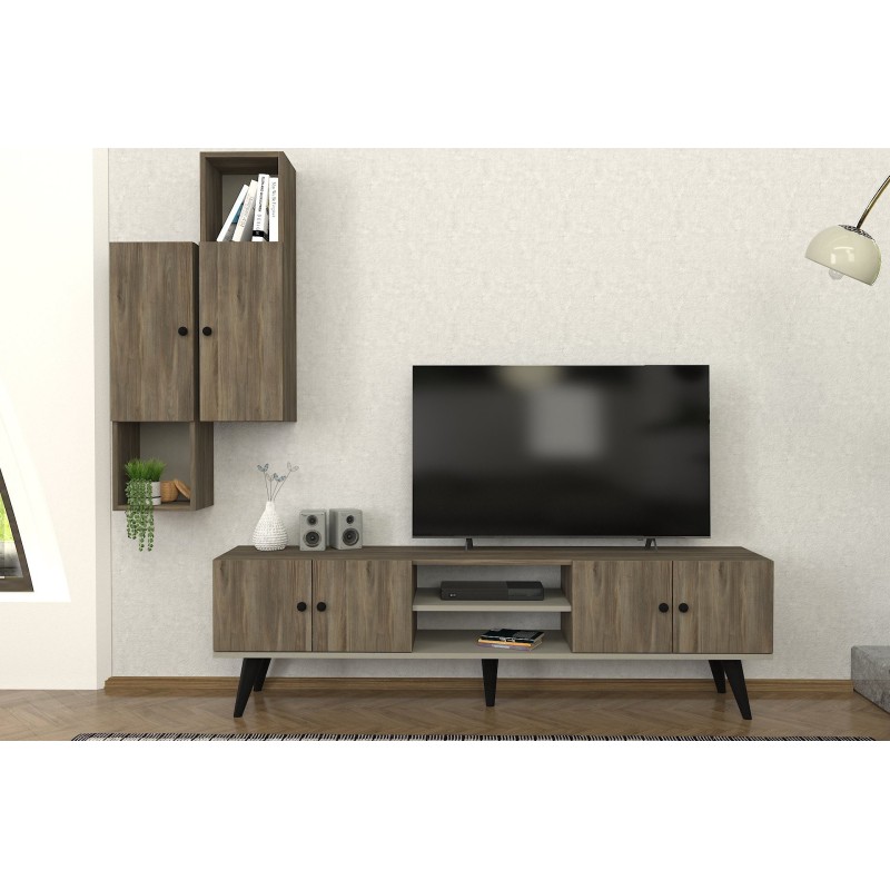 Mueble TV con estante Dalia nogal - 804TRH3082