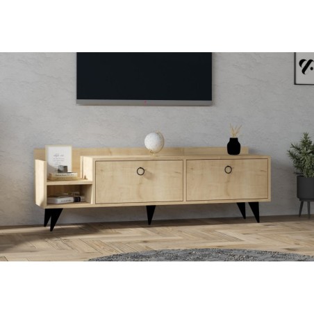 Mueble TV con estante Heflin roble