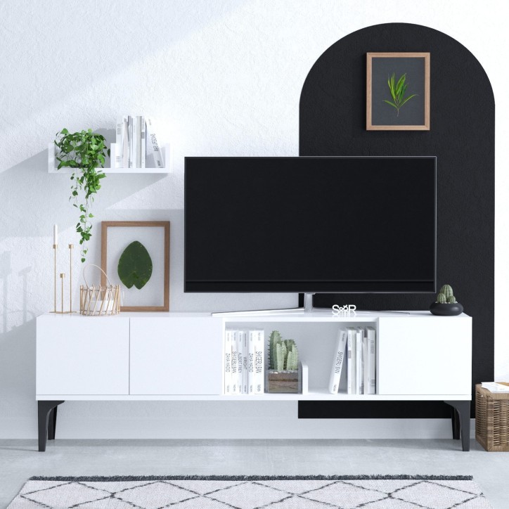 Mueble TV con estante Hubbl DEC0076 blanco