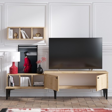 Mueble TV con estante Justo roble