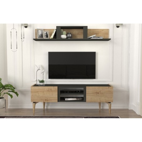 Mueble TV con estante Kipera roble - 804TRH3079