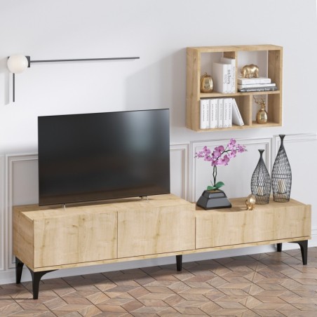 Mueble TV con estante Lott roble - 393MRD1110