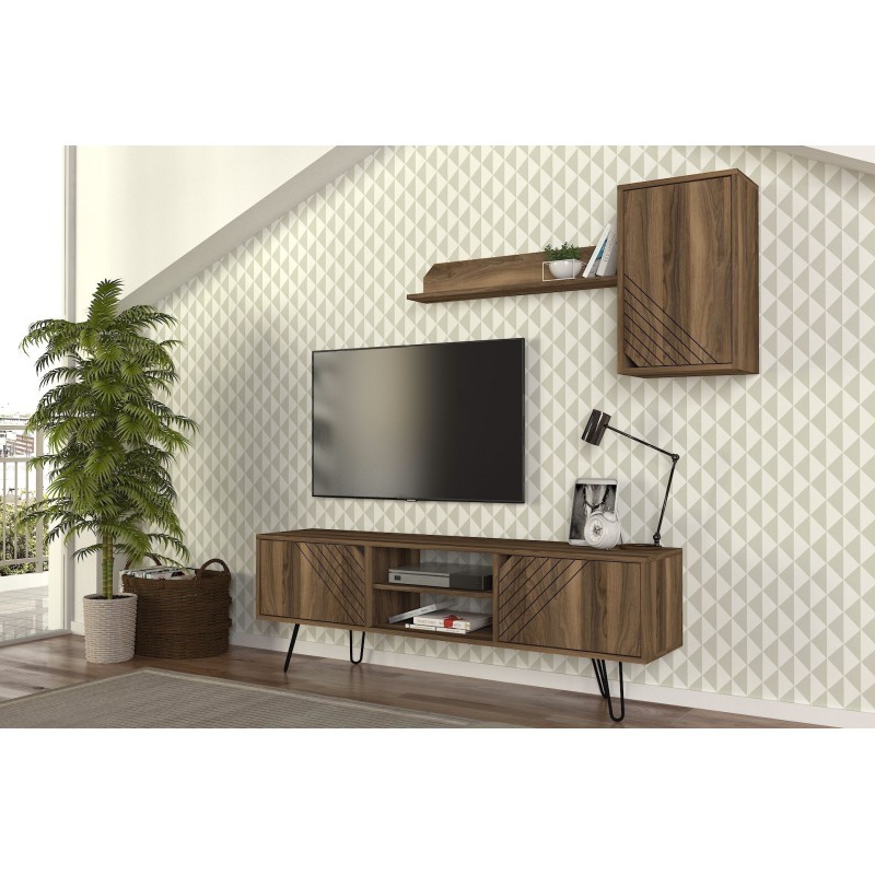 Mueble TV con estante Norma nogal - 804TRH3078