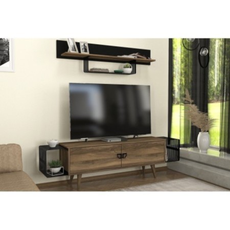 Mueble TV con estante Oltre negro nogal - 804TRH3083