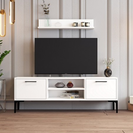 Mueble TV con estante Riga blanco - 845HCT3105