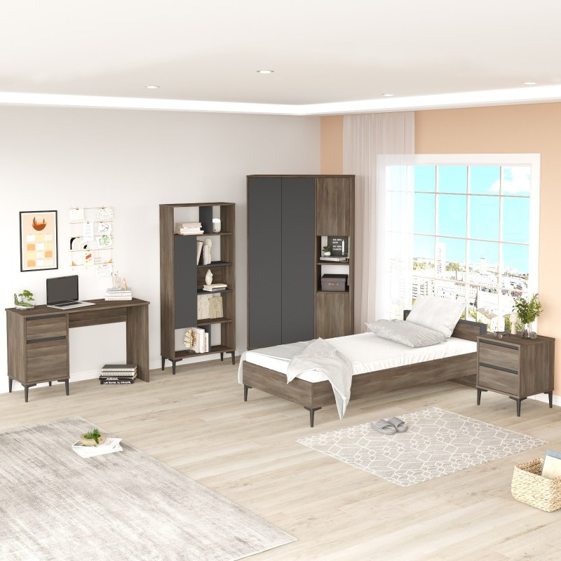 Conjunto de muebles de habitación joven AR18 antracita - 956LCS3429