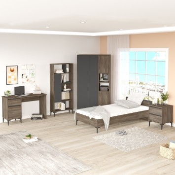 Conjunto de muebles de habitación joven AR18 antracita - 956LCS3429