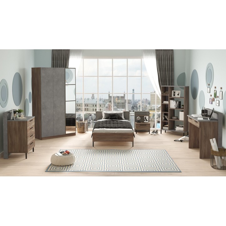 Conjunto de muebles de habitación joven HM13-CG plata