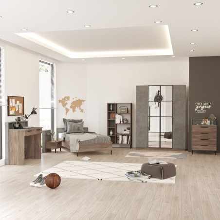 Conjunto de muebles de habitación joven HM17-CG plata