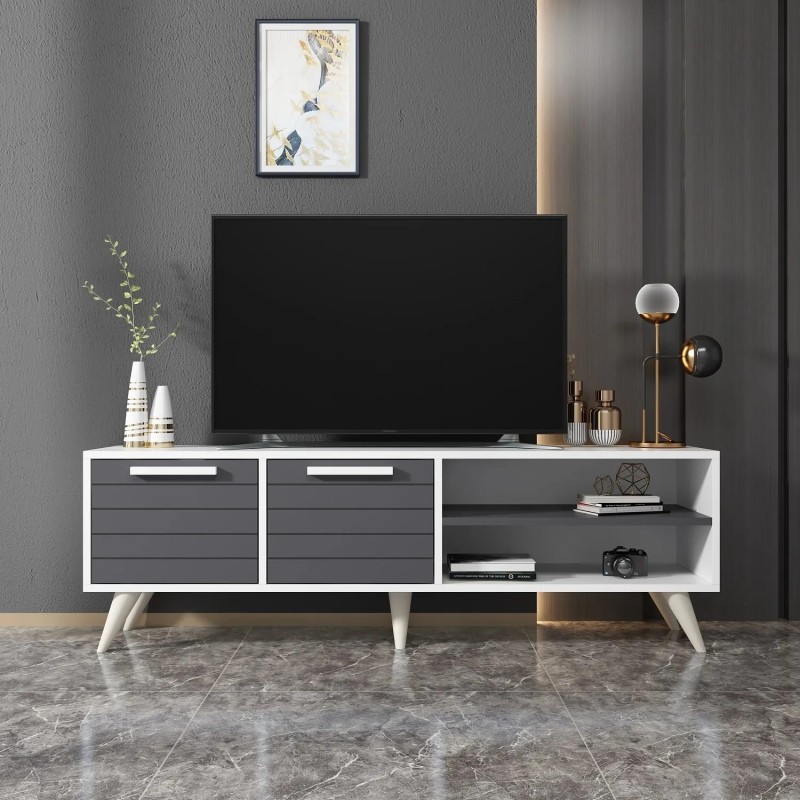 Mueble TV Noyan Blanco Antracita - 327ODS1116