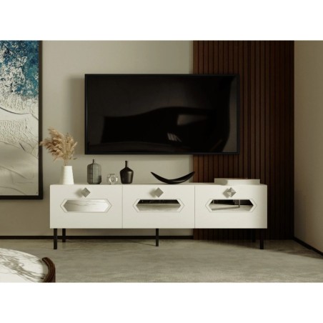 Mueble TV Ikeda Blanco Plata