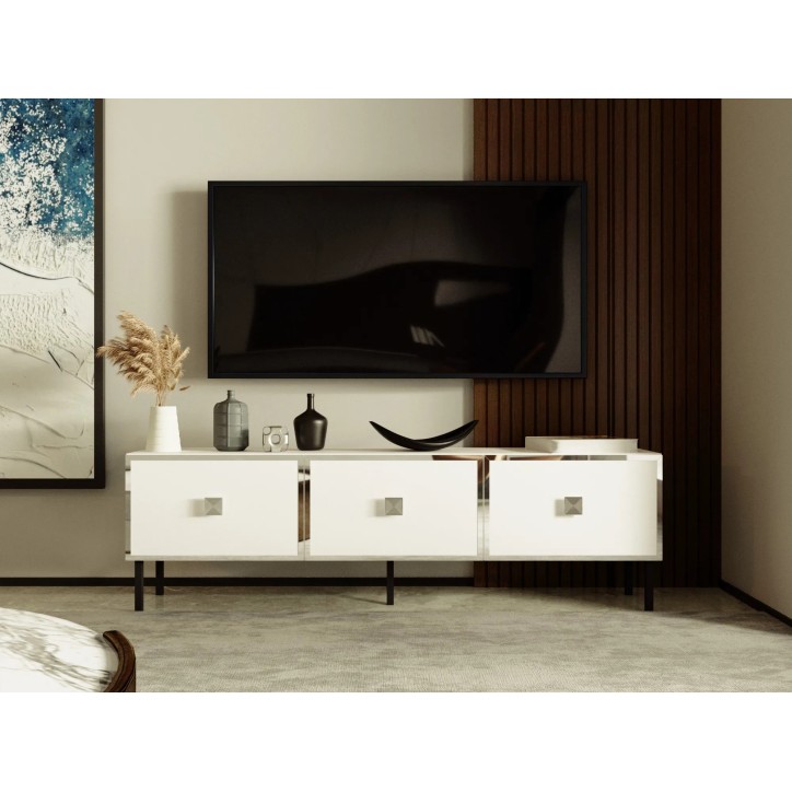 Mueble TV Kivan Blanco Plata