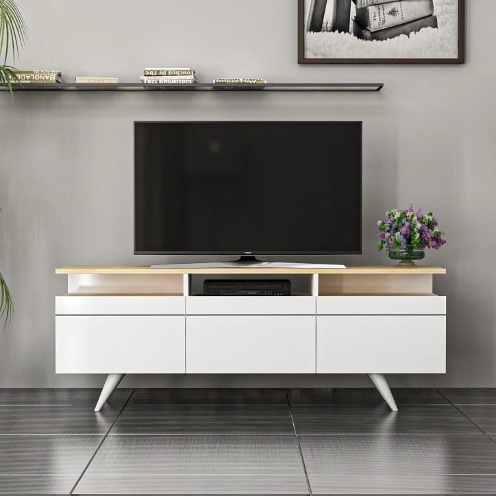 Mueble TV Berlin 150 Roble Blanco