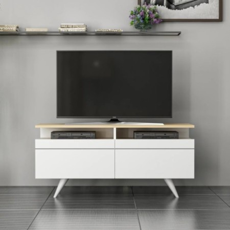 Mueble TV Berlin 120 Roble Blanco - 382NRC1102