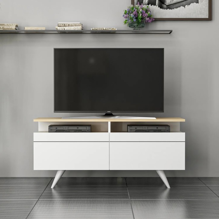 Mueble TV Berlin 120 Roble Blanco