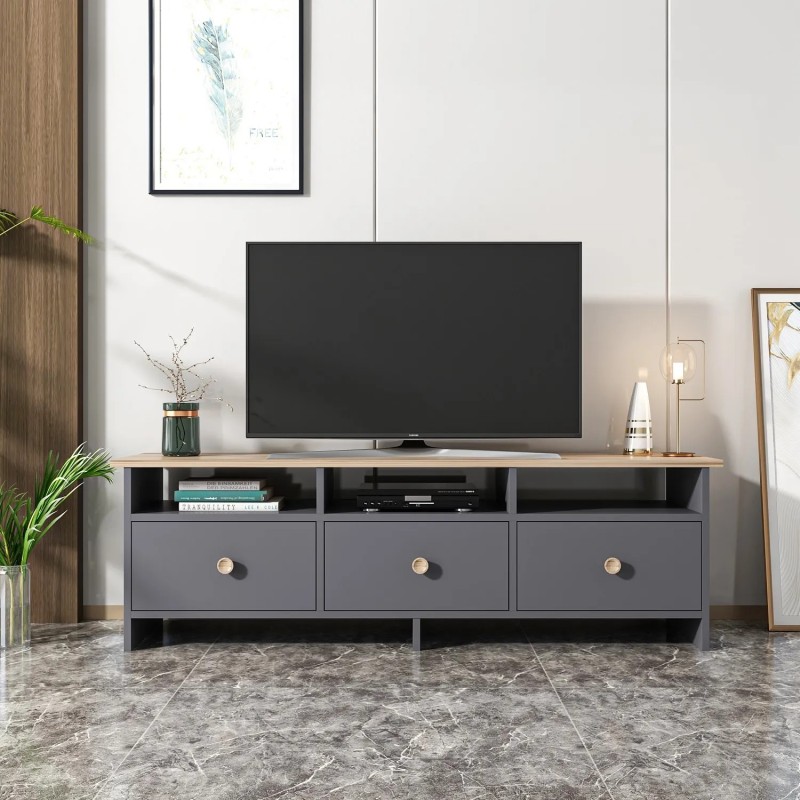 Mueble TV Oslo Antracita Roble - 382NRC1106