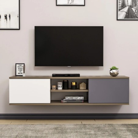 Mueble TV Ayze Antracita Nogal Blanco