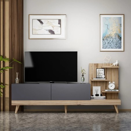 Mueble TV Dizayn Antracita Nogal - 382NRC1113