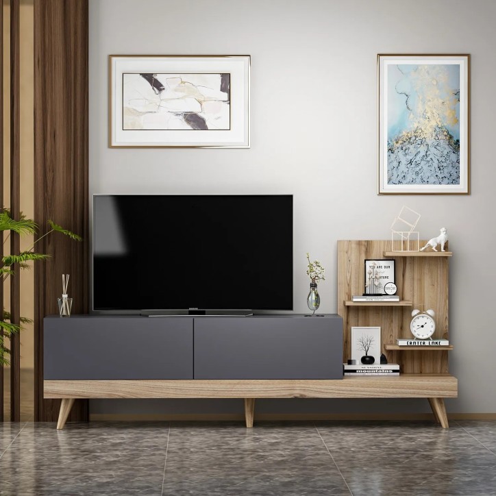 Mueble TV Dizayn Antracita Nogal