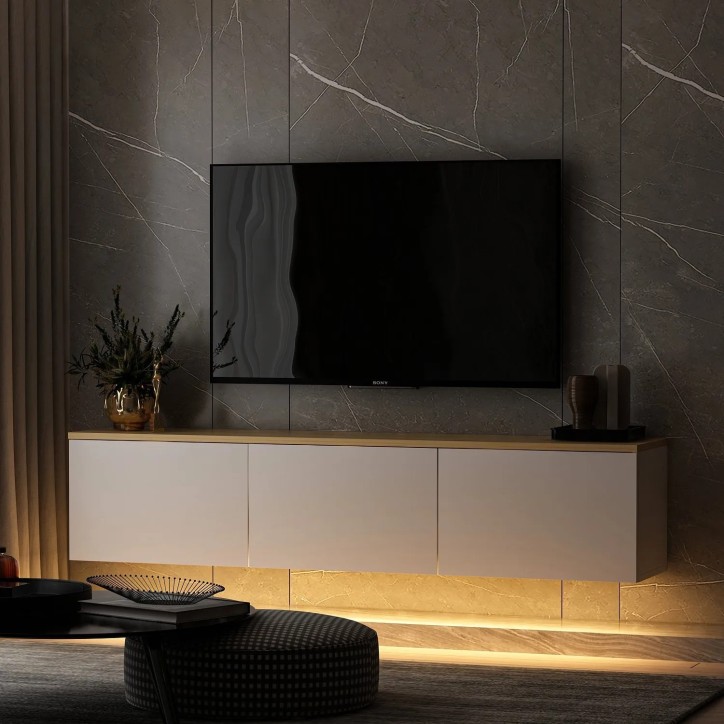 Mueble TV Neon V2 Blanco Roble