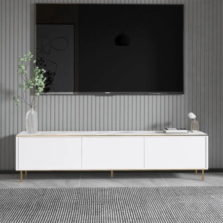 Mueble TV Imaj Mármol blanco Oro