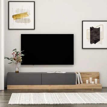 Mueble TV Majör Antracita Nogal - 382NRC1528