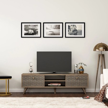 Mueble TV New York Nogal Antracita - 475OLV1109