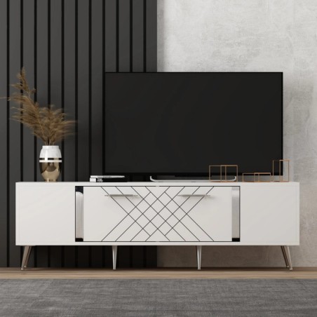 Mueble TV Detas Blanco Plata