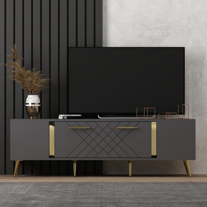 Mueble TV Detas Antracita Oro