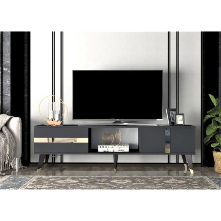 Mueble TV Vania Antracita Oro