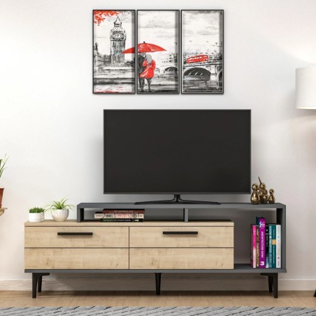 Mueble TV Niva Roble Zafiro Antracita - 475OLV1408