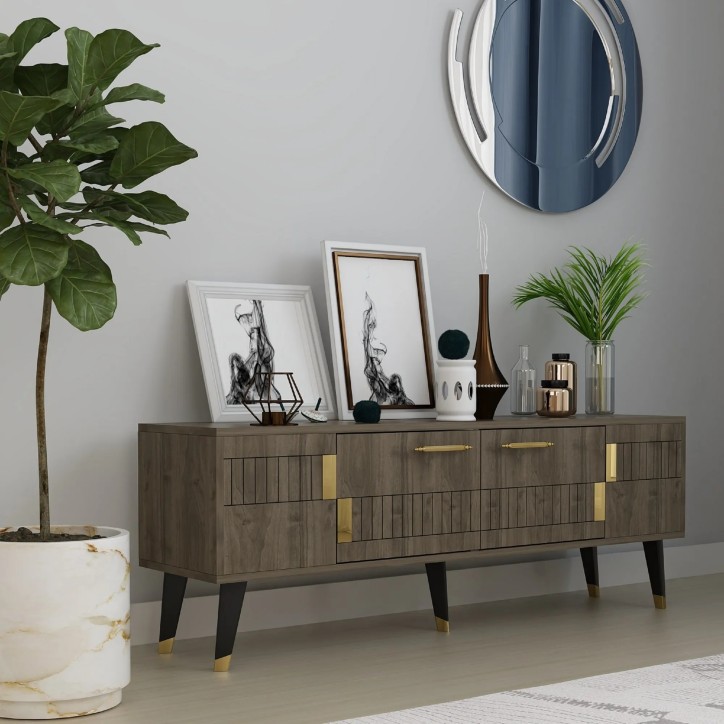 Mueble TV Moda Nogal Oro