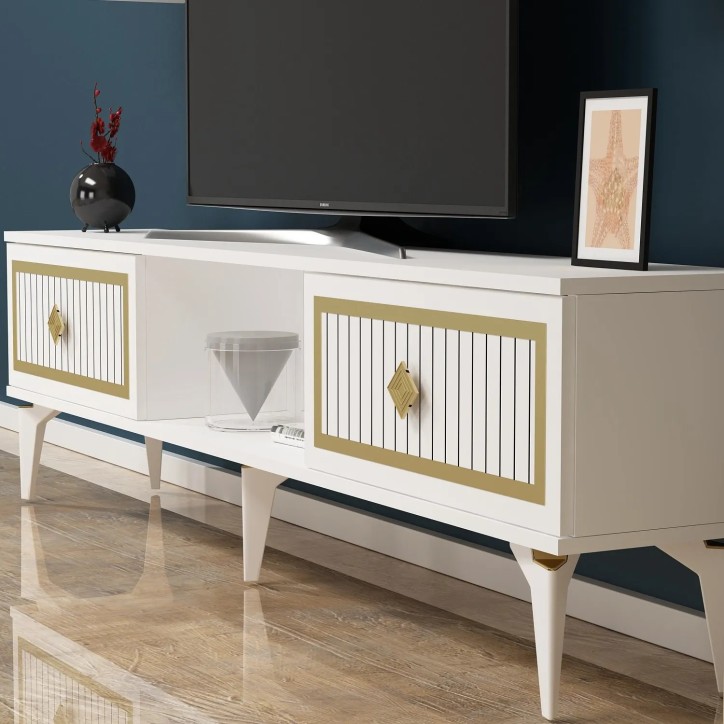 Mueble TV Nil Blanco Oro