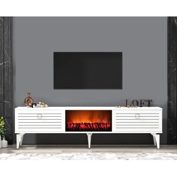 Mueble TV Arona Fireplace Blanco - 475OLV2659