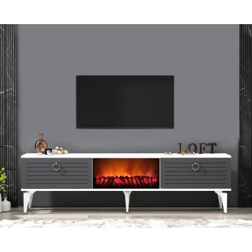 Mueble TV Arona Fireplace Blanco Antracita - 475OLV2660