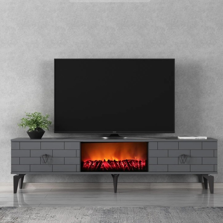 Mueble TV Varna Fireplace Antracita