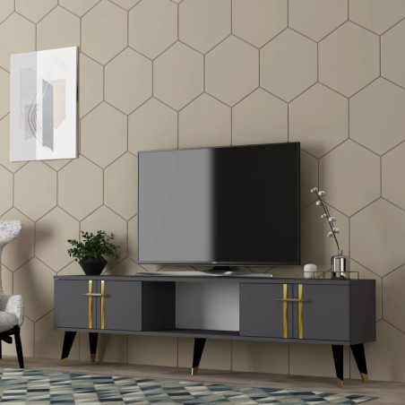 Mueble TV Asel Antracita Oro