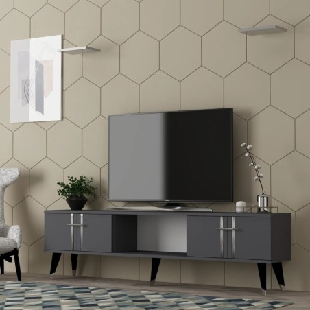 Mueble TV Asel Antracita Plata