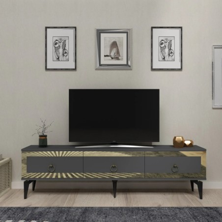 Mueble TV Ponny Antracita Oro - 475OLV2718