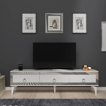 Mueble TV Ponny Blanco Plata - 475OLV2721