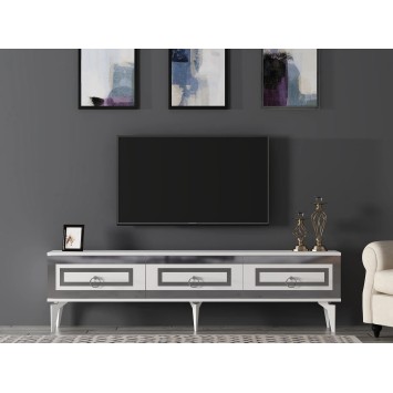 Mueble TV Karya Blanco Plata - 475OLV2725