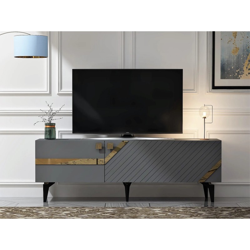 Mueble TV Iris Antracita Oro - 475OLV2726