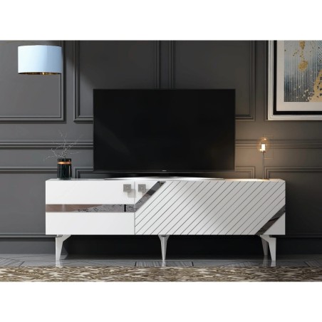 Mueble TV Iris Blanco Plata - 475OLV2729