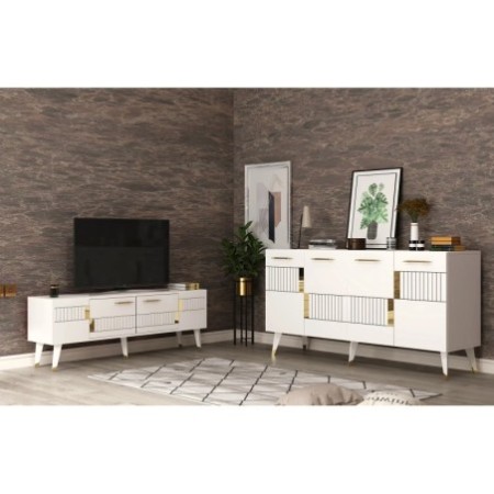 Conjunto de muebles de sala Moda Blanco Oro - 475OLV2791