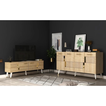 Conjunto de muebles de sala Moda Roble Zafiro Oro