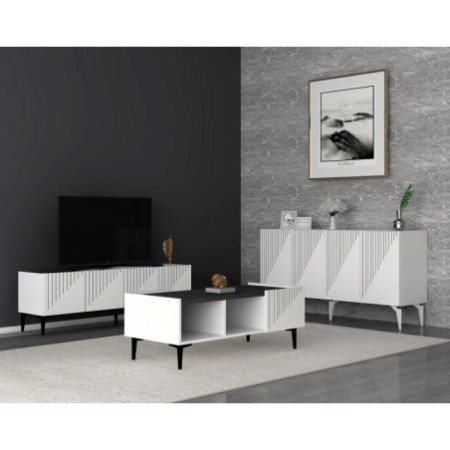 Conjunto de muebles de sala Draw Blanco Negro - 475OLV2802