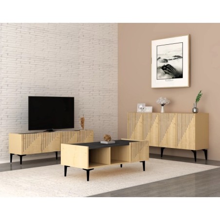 Conjunto de muebles de sala Draw Roble Zafiro Negro