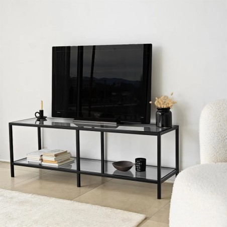 Mueble TV Basic Gris oscuro Negro