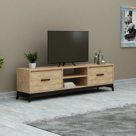 Mueble TV Retro Feza Pino Atlántico Negro - 570VLT1510